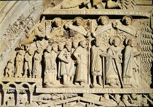 Dettaglio dal Giudizio Universale sul timpano del Portale Ovest, c.1140